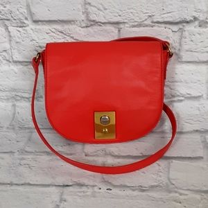J.Crew Factory coral red/ poppy color leather crossbody bag